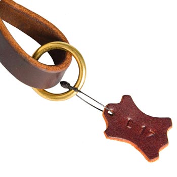 Leather Pull Tab for Mastiff with O-ring for Leash Attachment