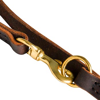 Mastiff Leather Leash with Brass Snap Hook and O-ring