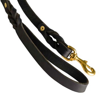 Dog Leash Leather with Snap Hook Brass-Made for Mastiff