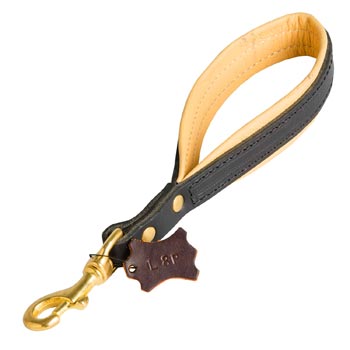 Padded on the Handle Leather Mastiff Leash with Brass Snap Hook