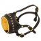 Open Nose Studded Leather Mastiff Muzzle With Nappa Padding