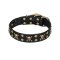 "Jolly Rojer" FDT Artisan Leather Mastiff Collar with Pirate Skulls and Studs - 1 1/2 inch (40 mm) wide