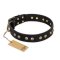 "Black Elegance" FDT Artisan Leather Mastiff Collar with Round Studs