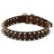 3 Rows Leather Spiked and Studded Mastiff Collar