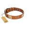 "Perfect Blend" FDT Artisan Tan Leather Mastiff Collar 1 1/2 inch (40 mm) wide