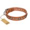 "Daily Chic" FDT Artisan Tan Leather Mastiff Collar with Decorations
