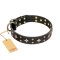 "A La Mode" FDT Artisan Handcrafted Black Leather Mastiff Collar