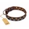 "Strong Shields" FDT Artisan leather Mastiff collar with stylish decorations