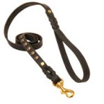 Studded Leather Mastiff Leash for Dog Walking and Training
