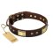 "Rich Fashion" FDT Artisan Decorated Leather Mastiff Collar with Plates and Studs