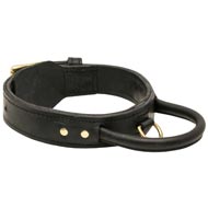 Extra Durable Leather Mastiff Collar with Handle for Attack Training