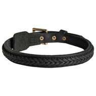 Mastiff Braided Leather Collar 1 Inch