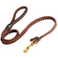 Mastiff Leather Braided Dog Leash