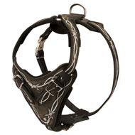 Painted Leather Mastiff Harness for Walking and Training