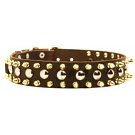 Spiked and Studded Mastiff Leather Collar