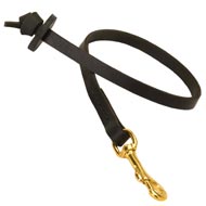 Short Leather Mastiff Leash with Round Handle