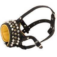 Posh Studs and Cones Handmade Leather Mastiff Muzzle
