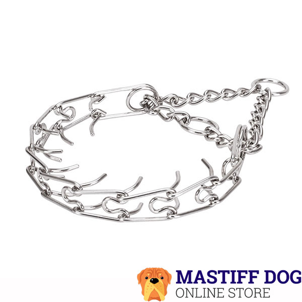 Medium pets prong collar with stainless steel removable prongs