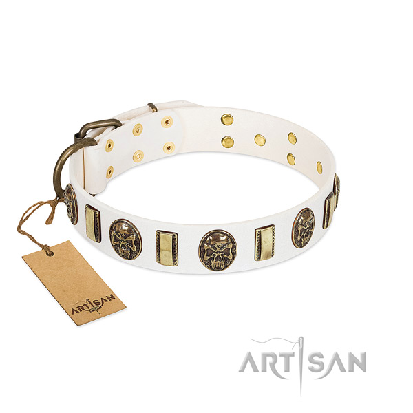 Top quality genuine leather dog collar for easy wearing
