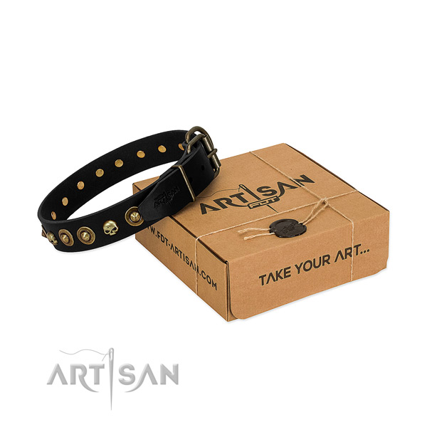 Leather collar with awesome decorations for your canine