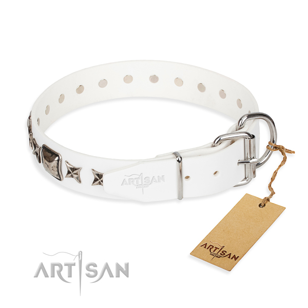 Best quality adorned dog collar of full grain leather