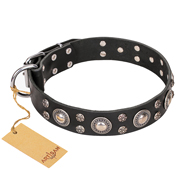 "Vintage Necklace" FDT Artisan Studded Black Leather Mastiff Collar