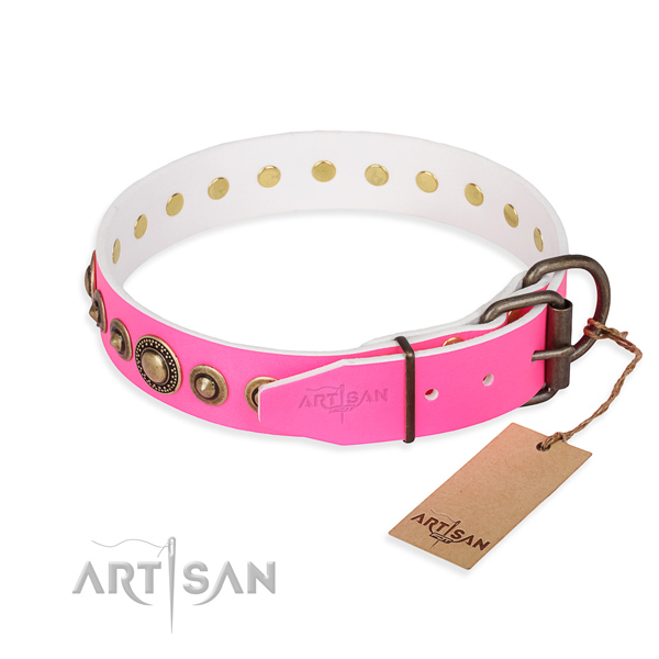 Best quality genuine leather dog collar created for comfortable wearing