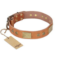 "The Middle Ages" FDT Artisan Handcrafted Tan Leather Mastiff Collar