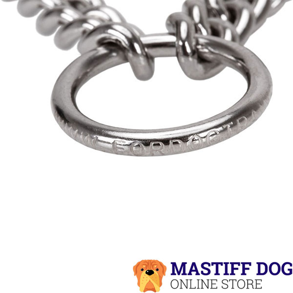 Durable dog prong collar of rust resistant stainless steel for large breeds