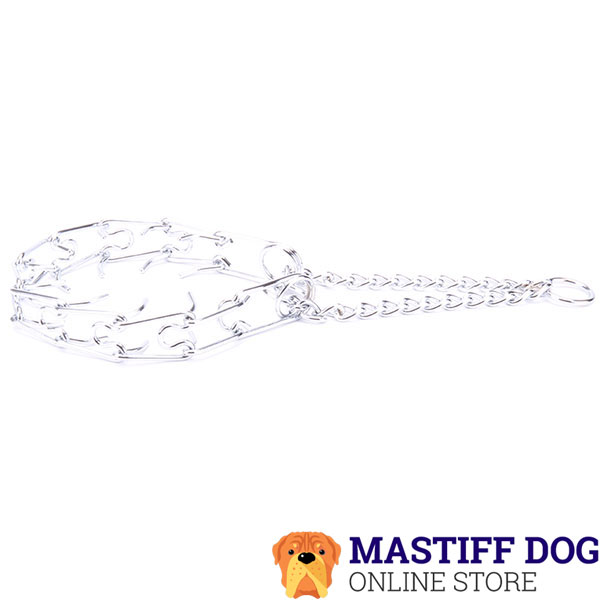 Top quality chrome plated steel pinch collar for obedience training