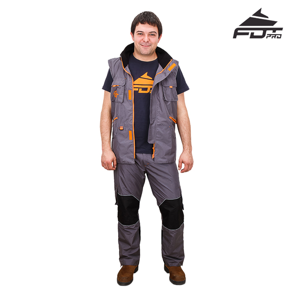 Any Weather Dog Tracking Suit Grey Color from FDT Pro Wear
