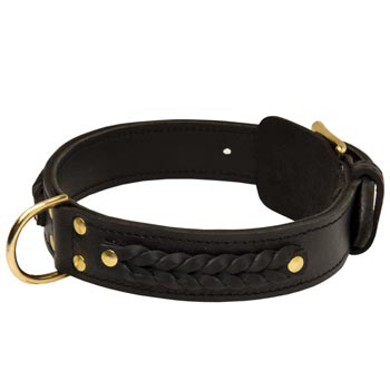 Braided Mastiff Leather Dog Collar 