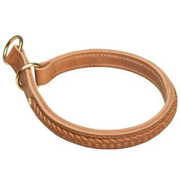 Mastiff Obedience Training Choke Braided  Leather Collar