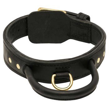 Leather Dog Collar with Handle for Mastiff