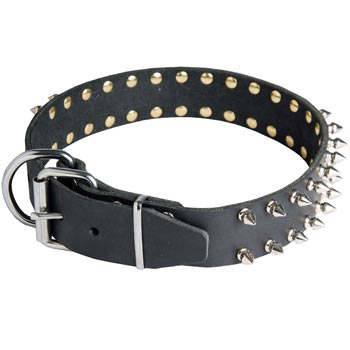Spiked Leather Dog Collar for Mastiff Fashion Walking
