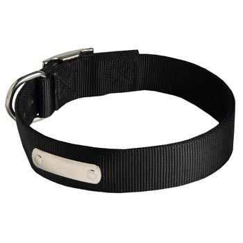 Nylon Mastiff Collar with Identification Tag