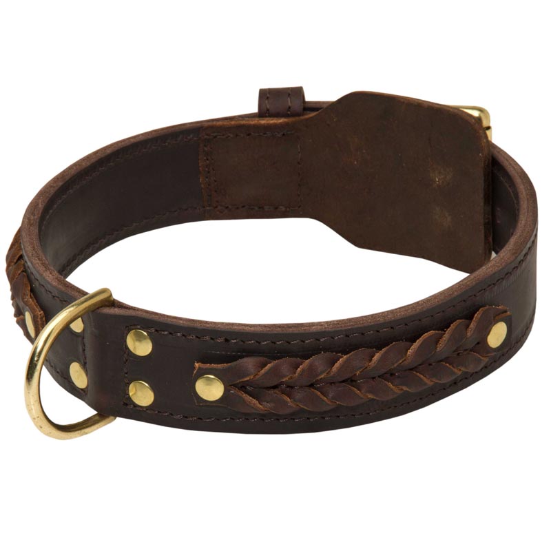 Incredible Design Mastiff Braided Leather Collar