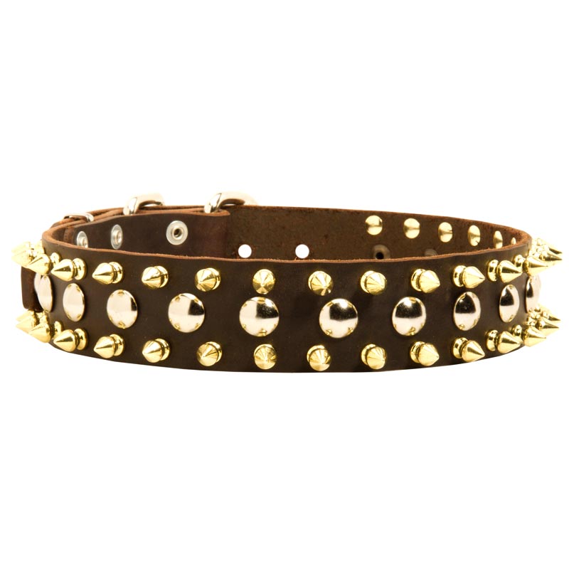 Spiked and Studded Mastiff Leather Collar