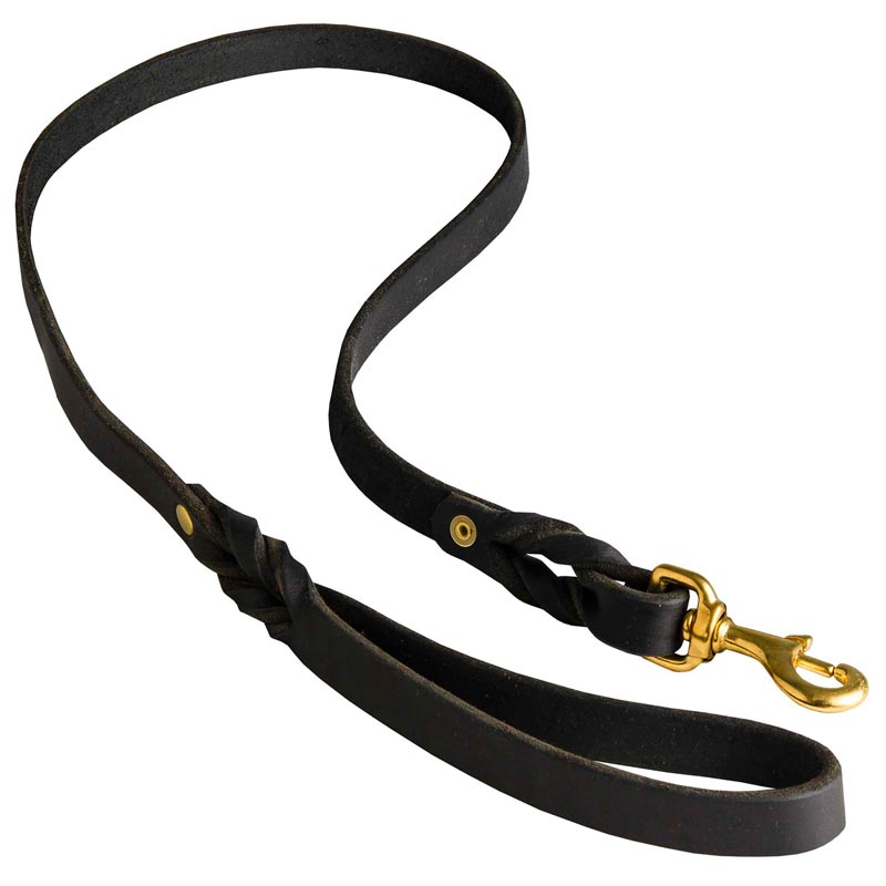 Walking Training Leather Mastiff Leash Braided
