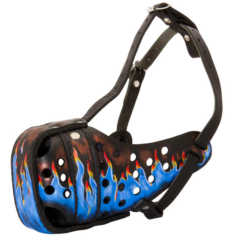 Ergonomic Design Leather Mastiff Muzzle for Agitation Training