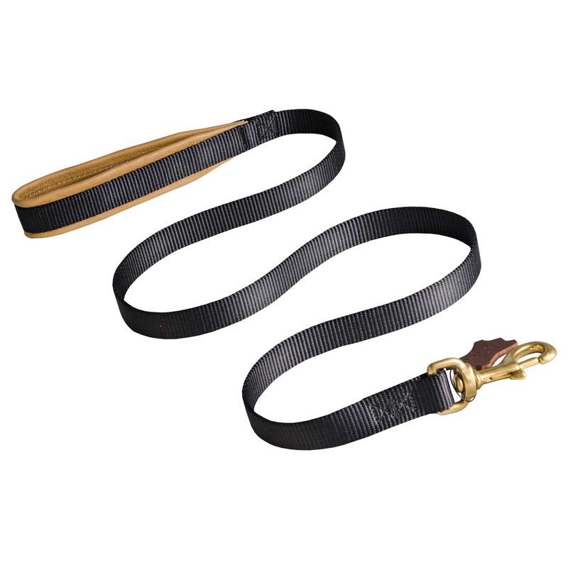 No Rubbing Nylon Mastiff Leash with Support Leather Material on the Handle
