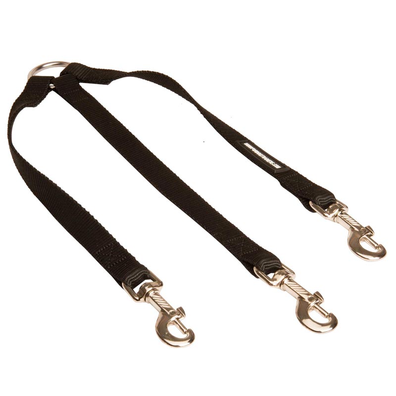 Triple Nylon Mastiff Leash Coupler for Walking 3 Dogs at a Time