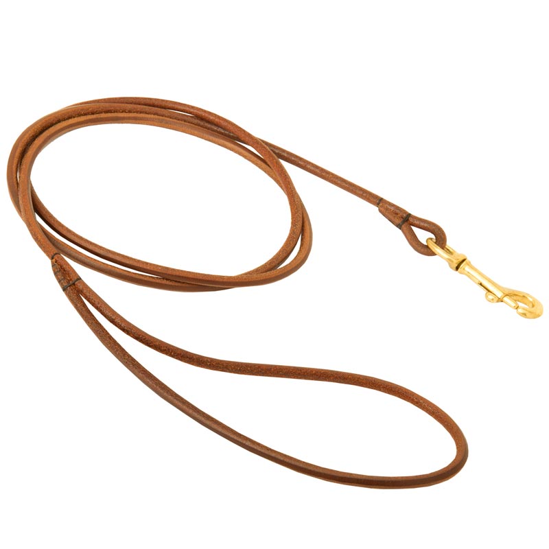 Round Leather Mastiff Leash for Dog Shows