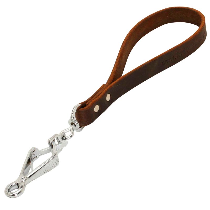 Short Leather Mastiff Leash with or without Support Material