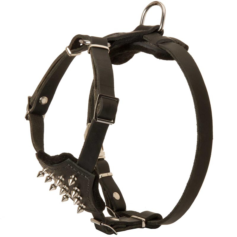 Durable Spiked Leather Puppy Mastiff Harness