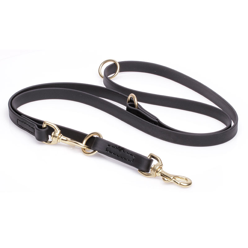 Multipurpose Black Biothane Mastiff Leash for over 7 Different Activities