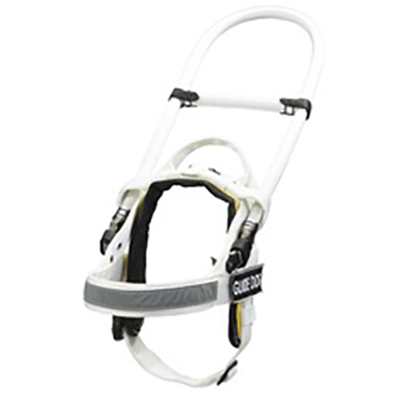 White Nylon Dog Harness with Reflective Tape and Removable Patches