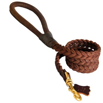 Multipurpose Leather Braided Mastiff Leash