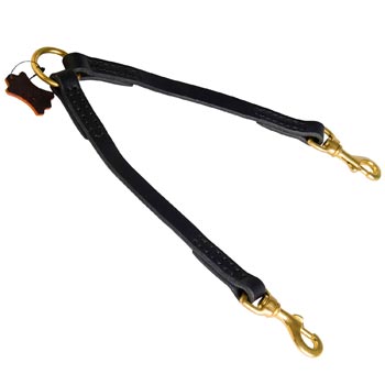 Mastiff Coupler Leather for 2 Dogs Comfy Walking