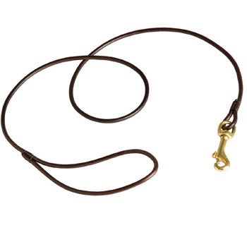 Round Leather Mastiff Leash for Dog Show
